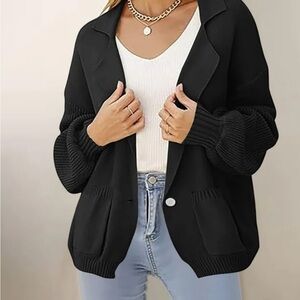 Women's Black Cardigan Sweater